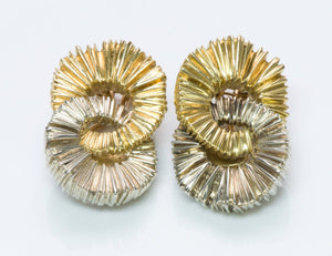 Tiffany & Co. Fluted 18K Yellow and White Gold Earrings