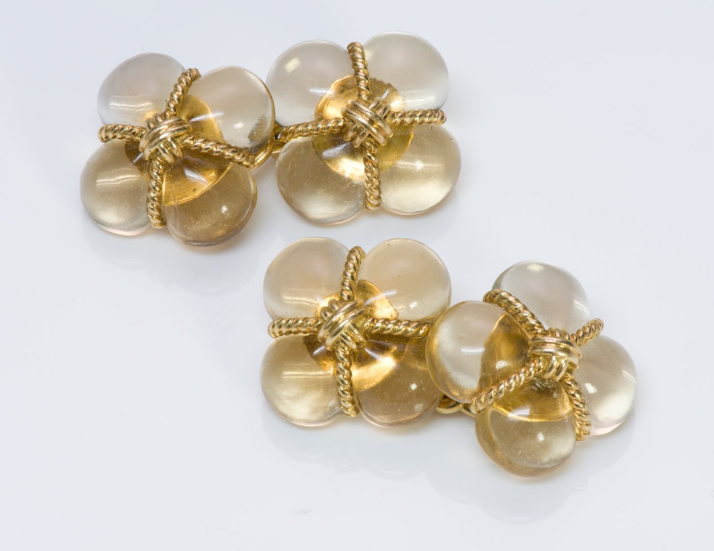 Tiffany & Co. France 18K Gold Citrine Cufflinks
