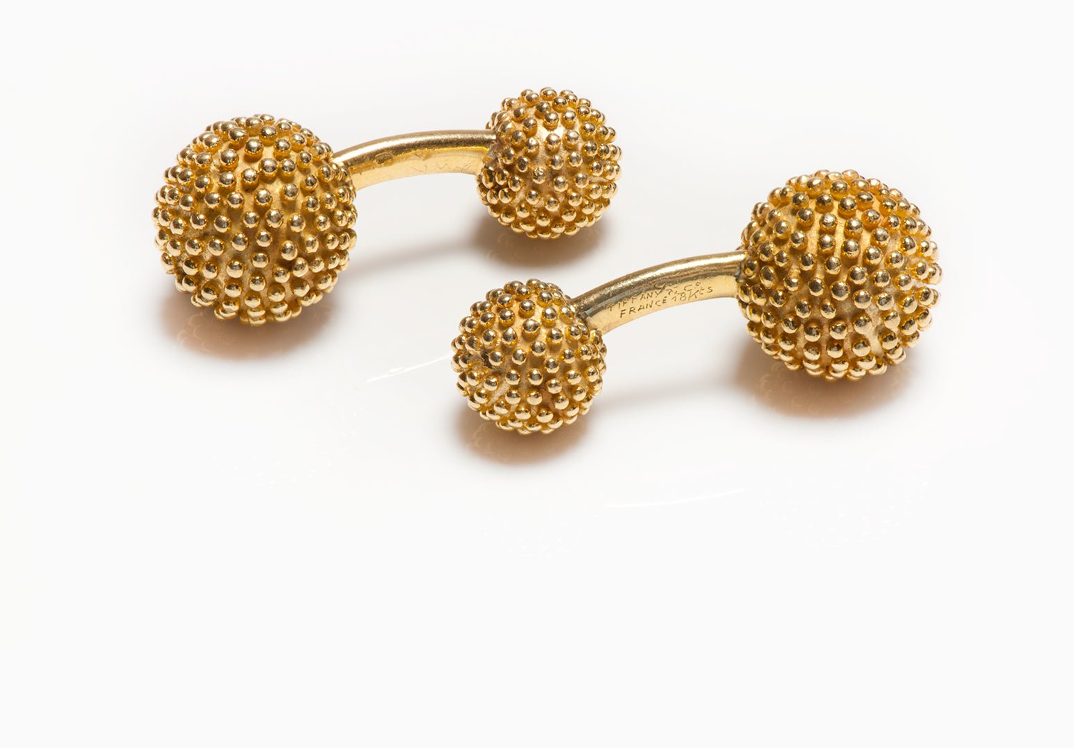 Tiffany & Co. France 18K Yellow Gold Sphere Beads Cufflinks