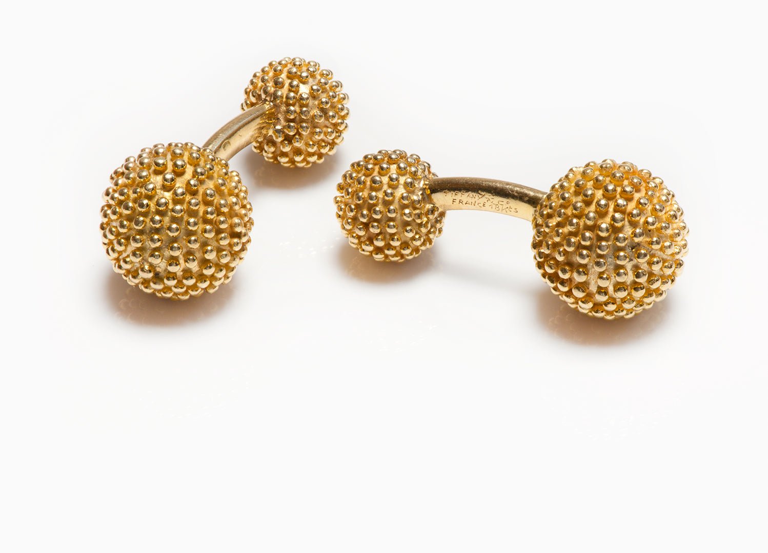 Tiffany & Co. France 18K Yellow Gold Sphere Beads Cufflinks