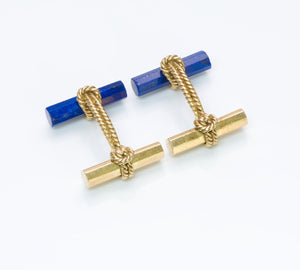 Tiffany & Co. France 18K Yellow Gold Lapis Cufflinks