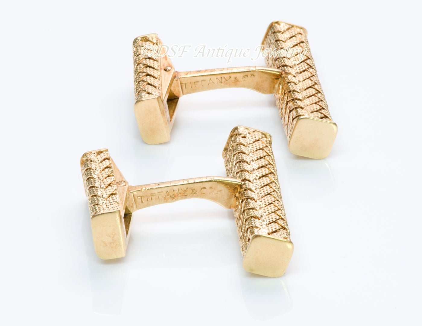 Tiffany & Co. France Gold Woven Cufflinks