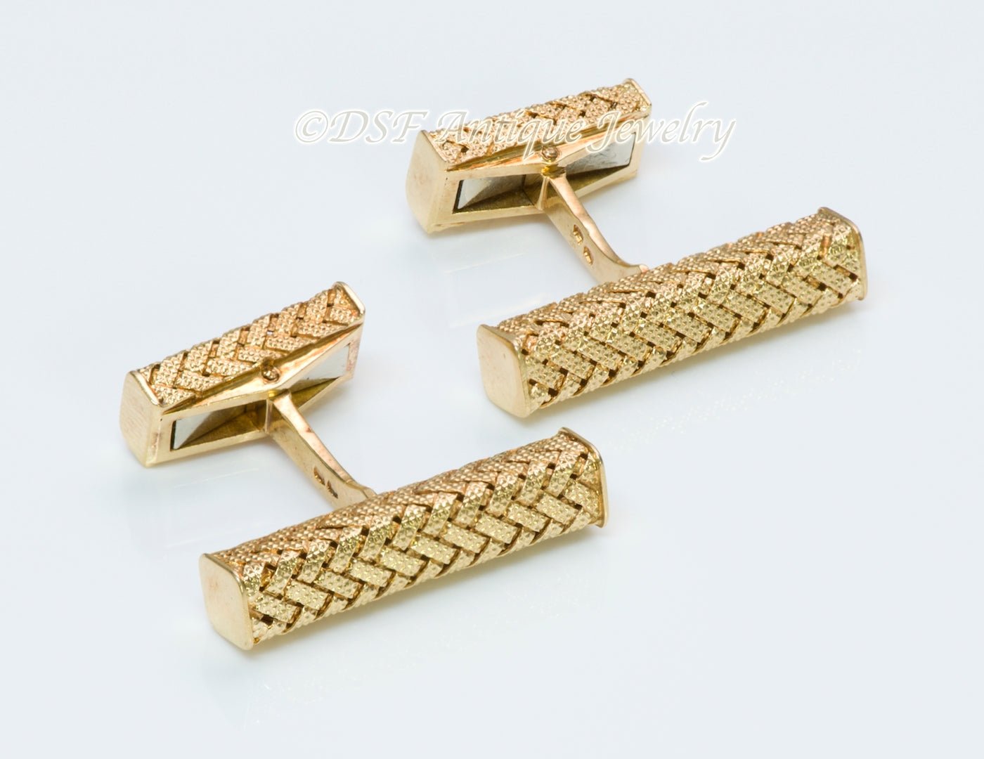 Tiffany & Co. France Gold Woven Cufflinks