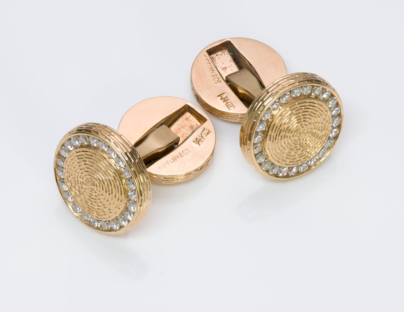 Tiffany & Co. Gold Diamond Cufflinks