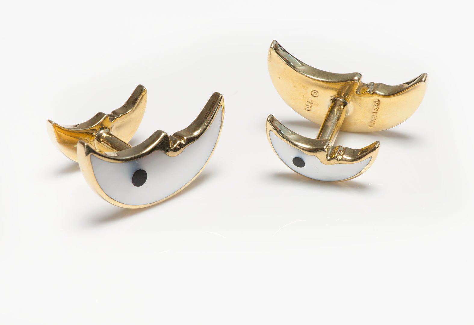 Tiffany & Co. Gold Inlay Moon 🌙 Cufflinks