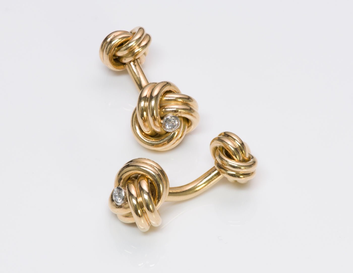 Tiffany & Co. Gold Knot Diamond Cufflinks