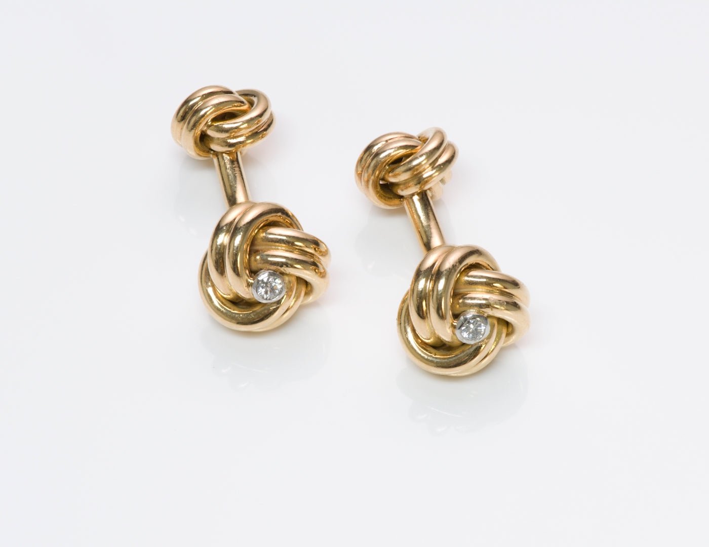 Tiffany & Co. Gold Knot Diamond Cufflinks