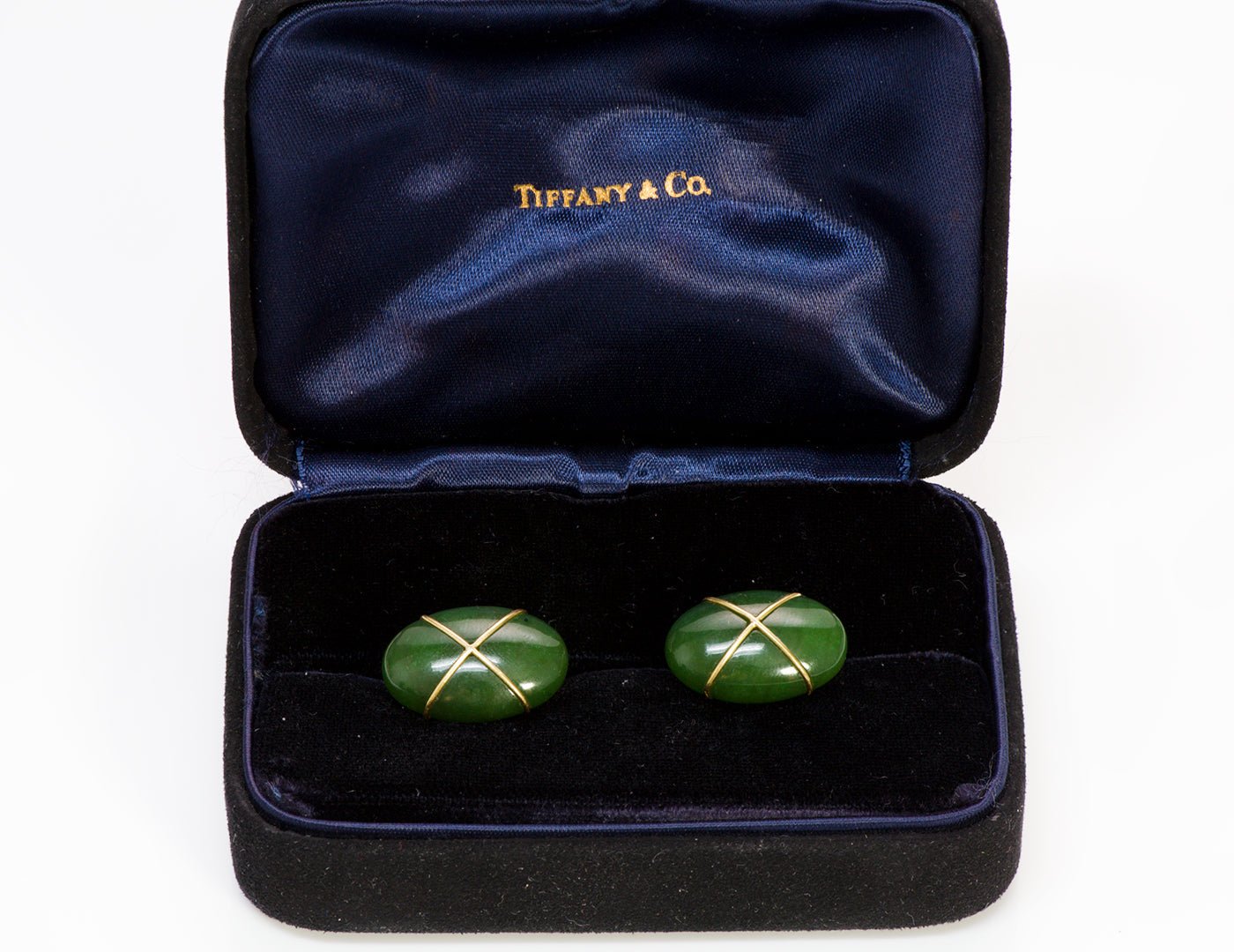 Tiffany & Co. Jade 18K Gold Cufflinks