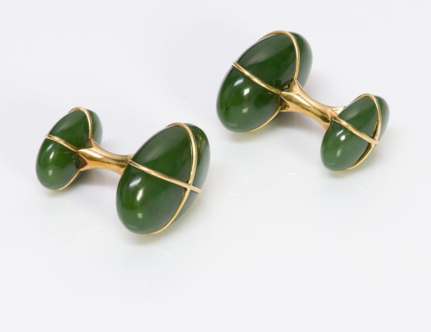 Tiffany & Co. Jade 18K Gold Cufflinks