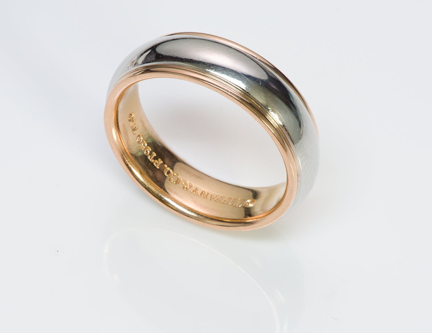 Tiffany & Co. Lucida Gold Platinum Wedding Band Ring