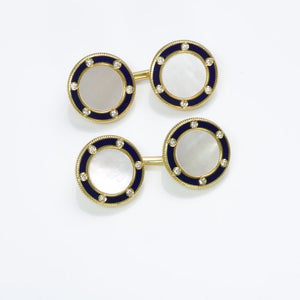 Tiffany & Co. Mother of Pearl Enamel Cufflinks