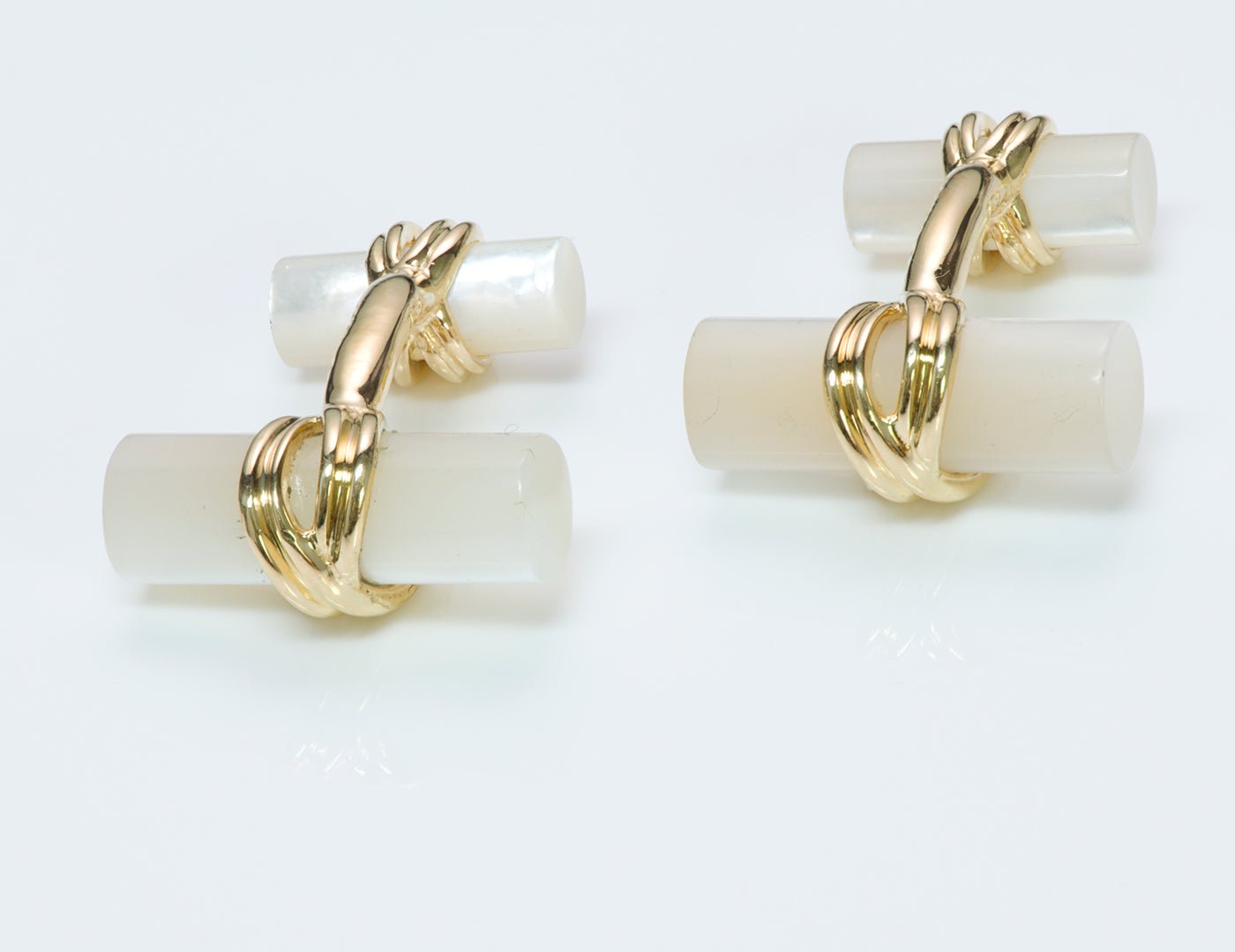Tiffany & Co. Mother of Pearl Gold Cufflinks
