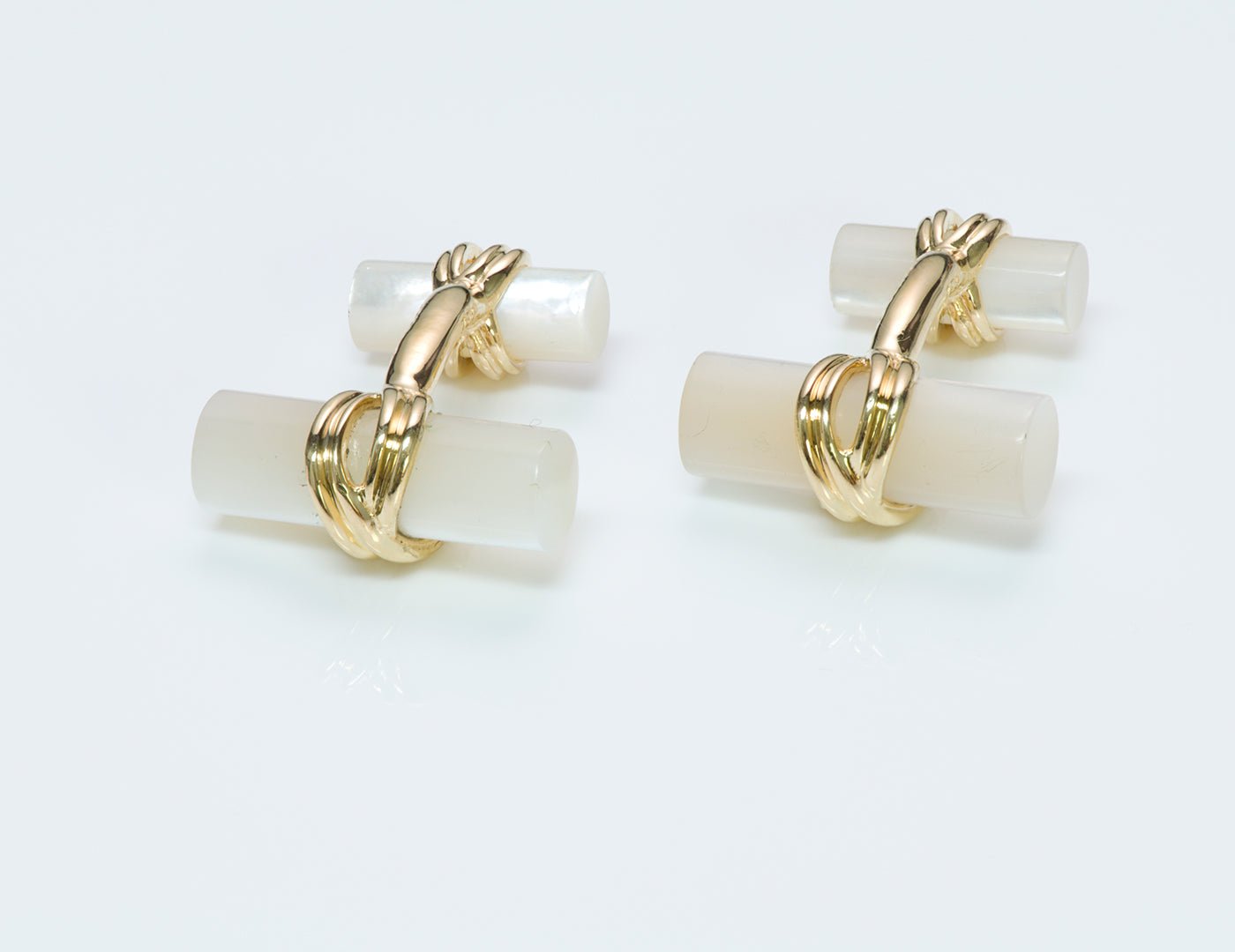 Tiffany & Co. Mother of Pearl Gold Cufflinks