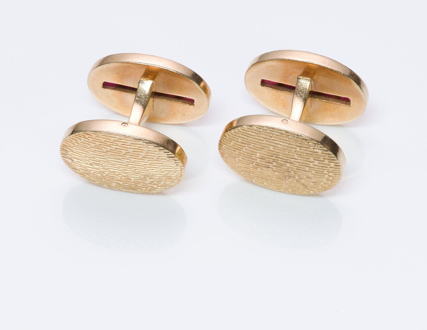 Tiffany & Co. Oval Ruby Gold Cufflinks