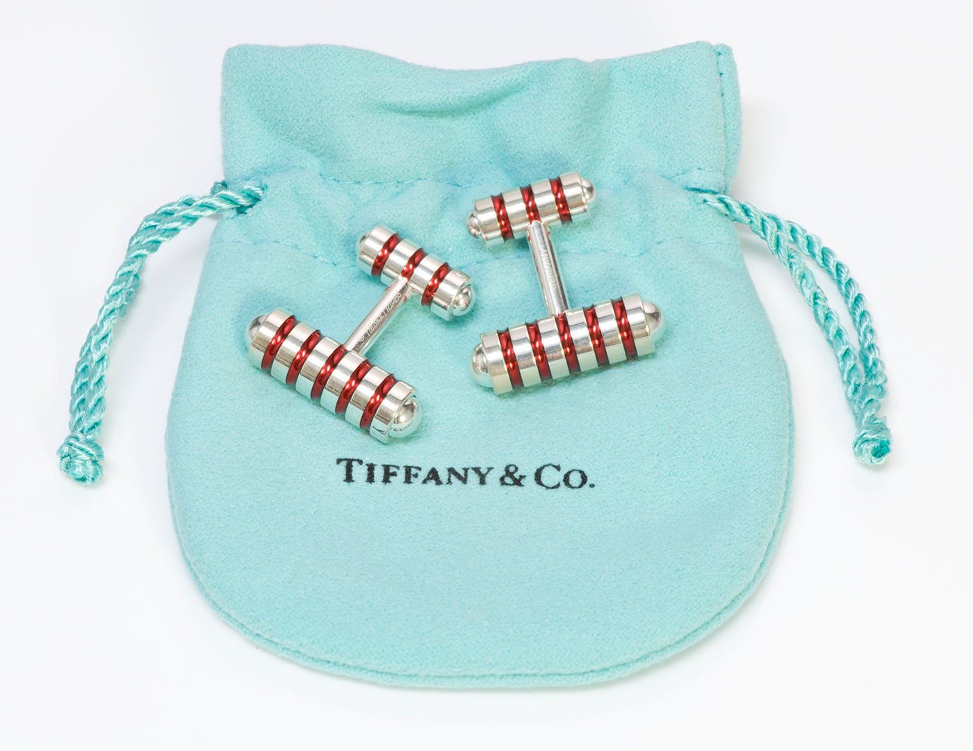 Tiffany & Co. Paloma Picasso Red Enamel Silver Cufflinks