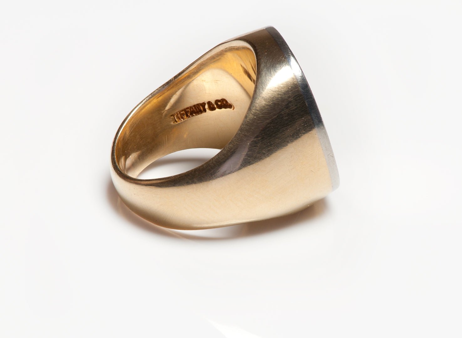 Tiffany & Co. Platinum Gold Crest Men's Ring