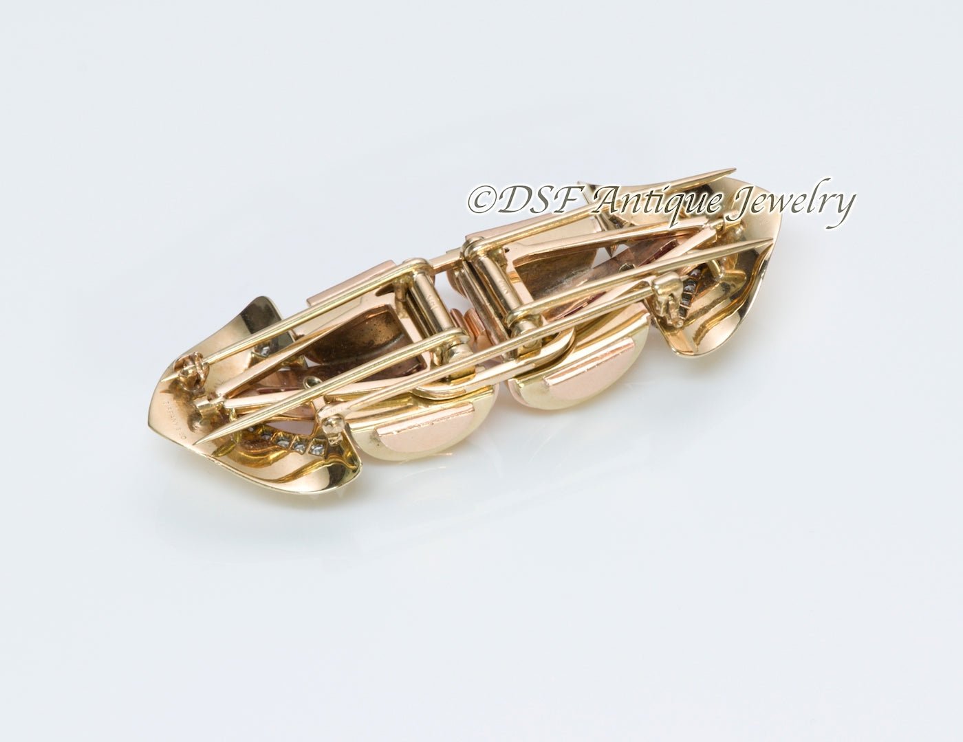 Tiffany & Co. Retro Ruby & Diamond Gold Clips