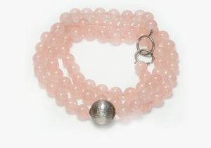 Tiffany & Co. Rose Quartz Silver Bead Necklace
