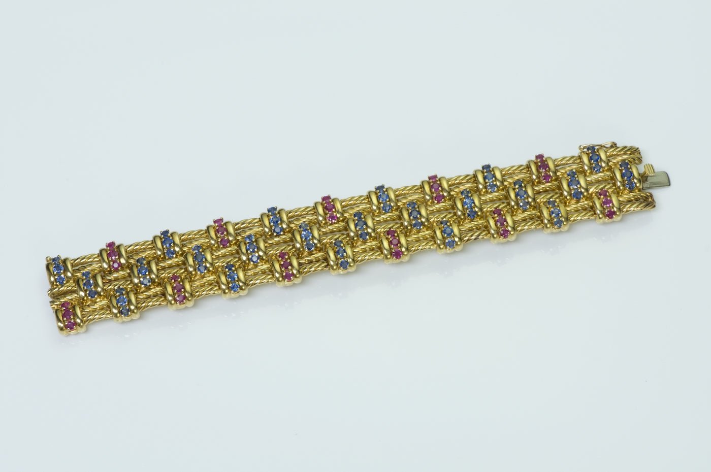 Tiffany & Co. Ruby Sapphire 18K Gold Bracelet