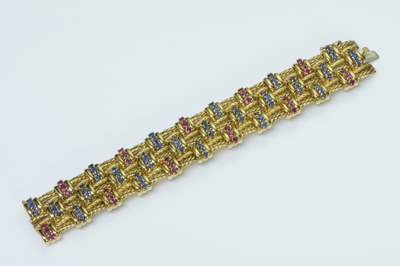 Tiffany & Co. Ruby Sapphire 18K Gold Bracelet