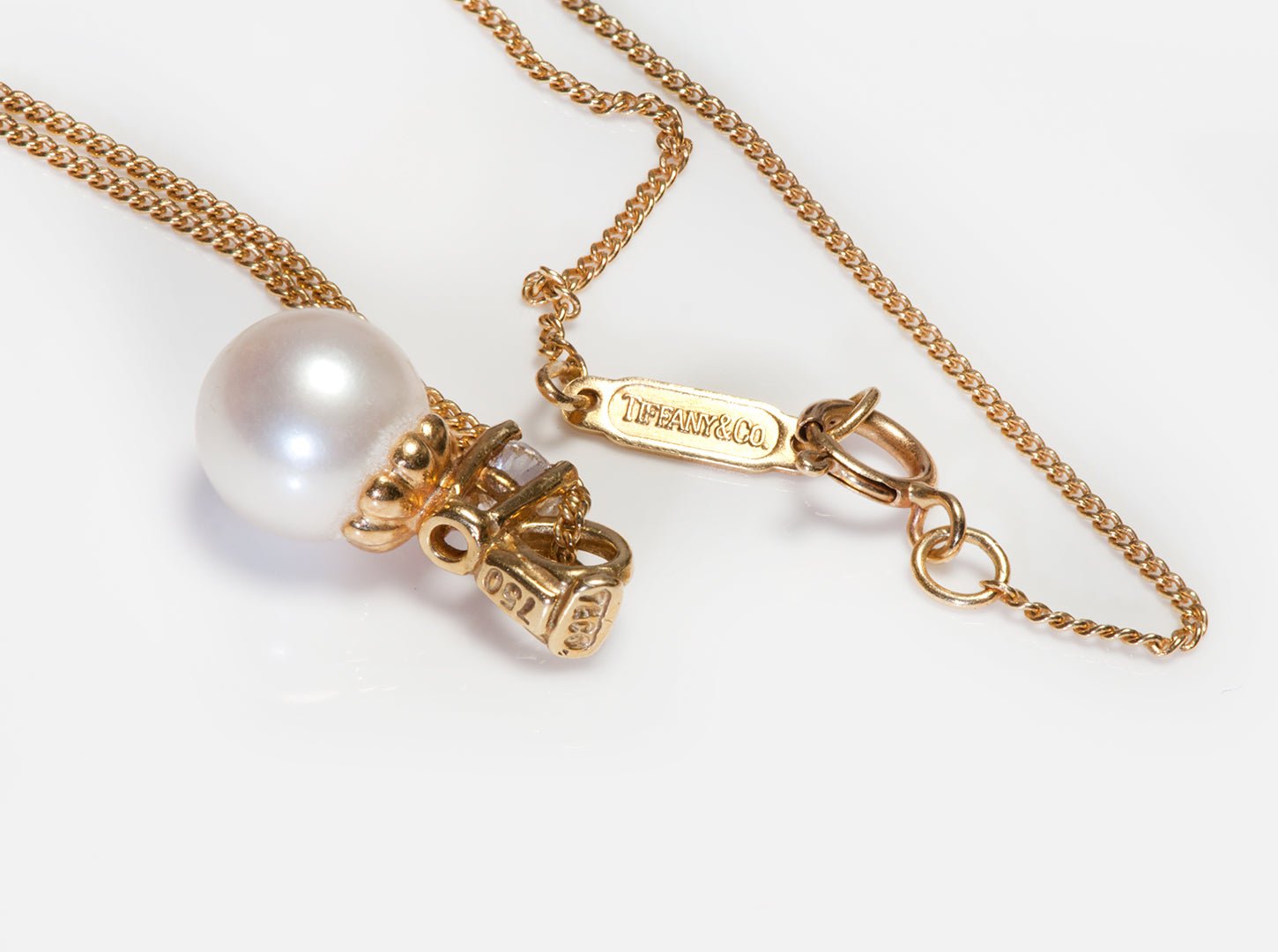 Tiffany & Co. Signature 18K Gold Pearl Diamond Pendant