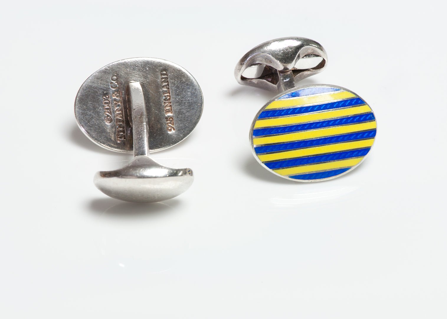 Tiffany Co. Silver Enamel Cufflinks