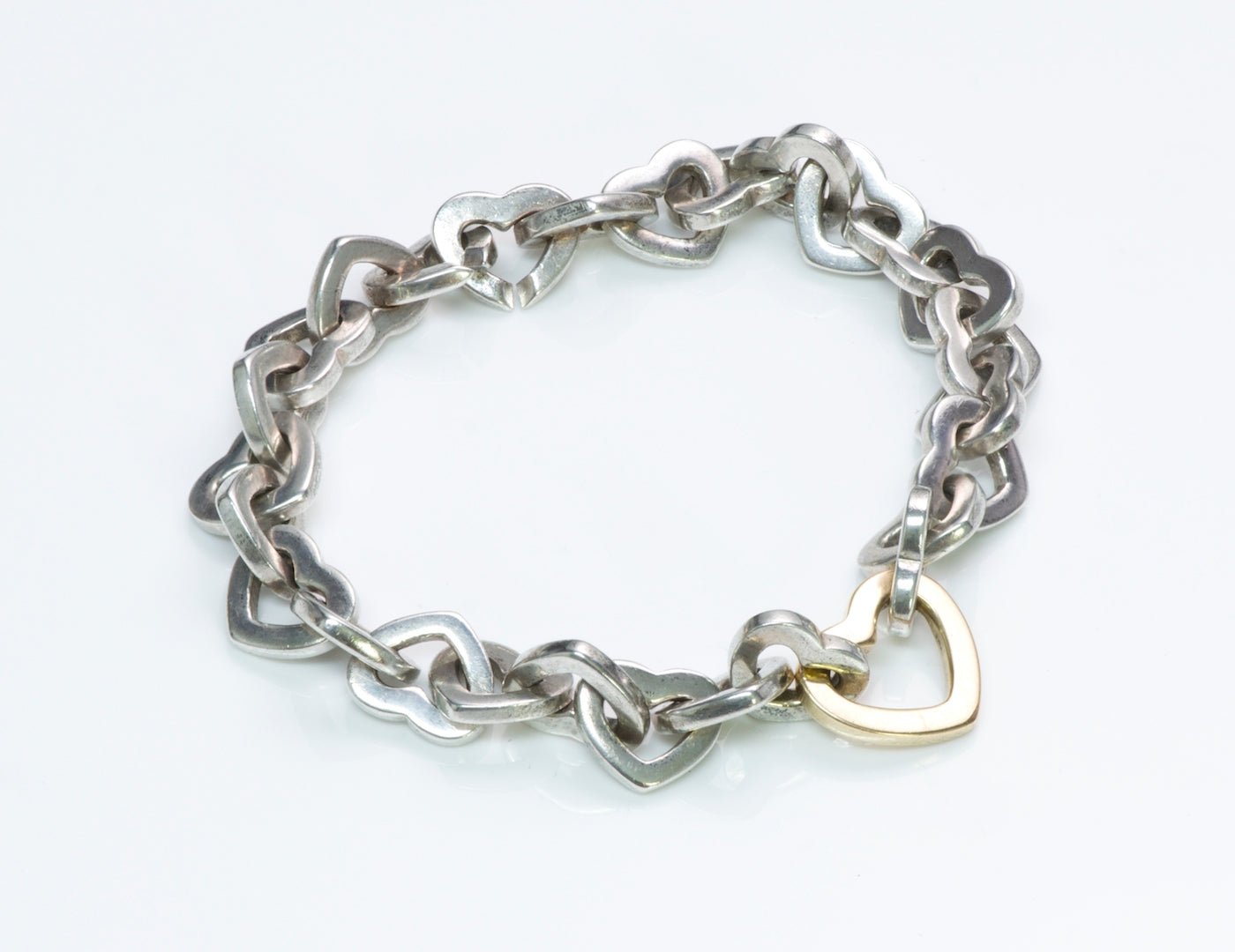Tiffany & Co. Silver Gold Heart Bracelet