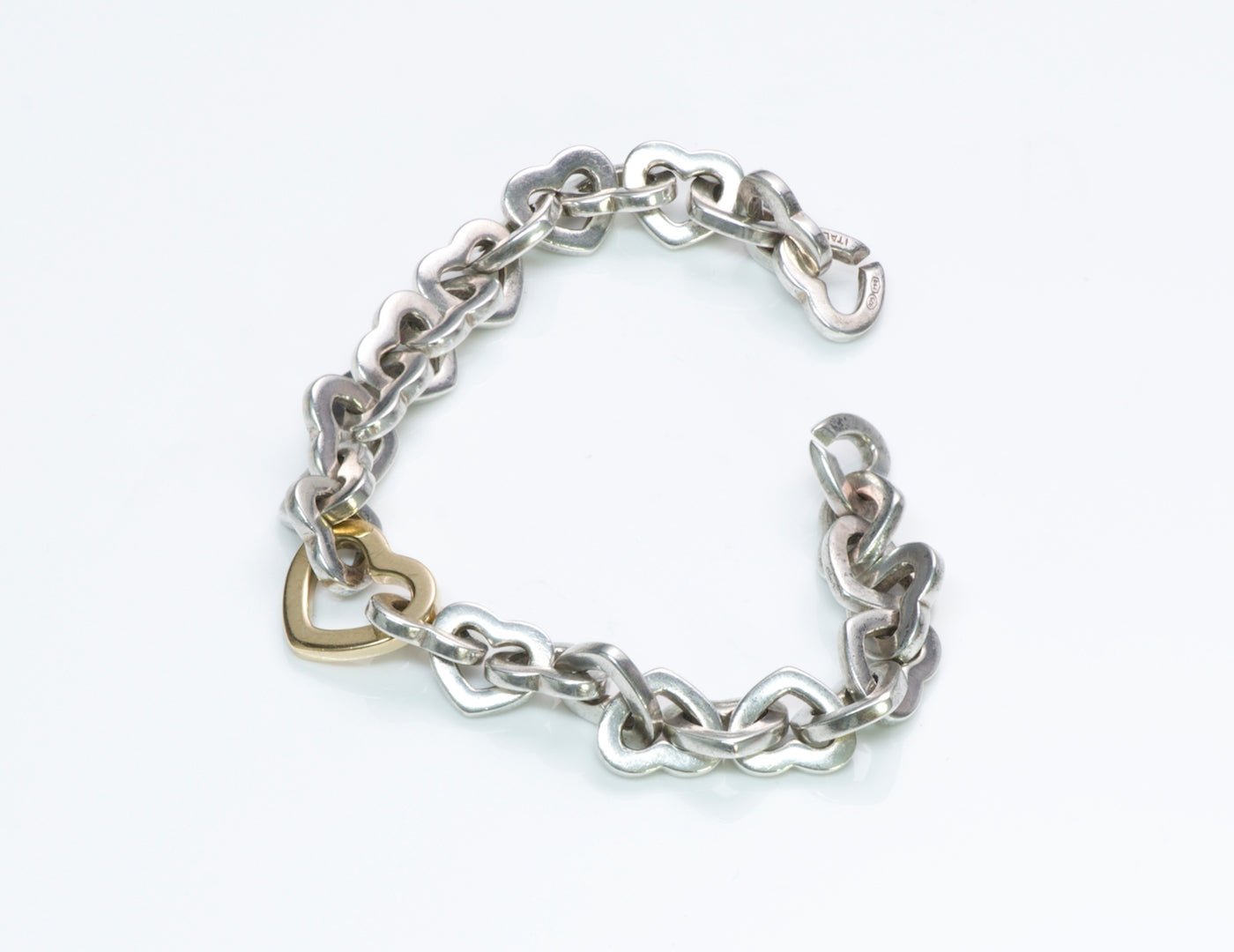 Tiffany & Co. Silver Gold Heart Bracelet