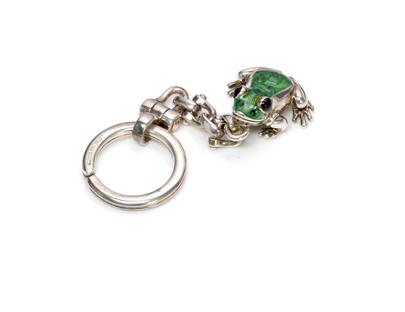 Tiffany & Co. Sterling Enamel Frog Key Chain