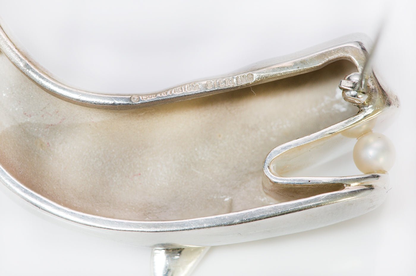 Tiffany & Co. Sterling Sperm Whale Pearl Brooch Pin