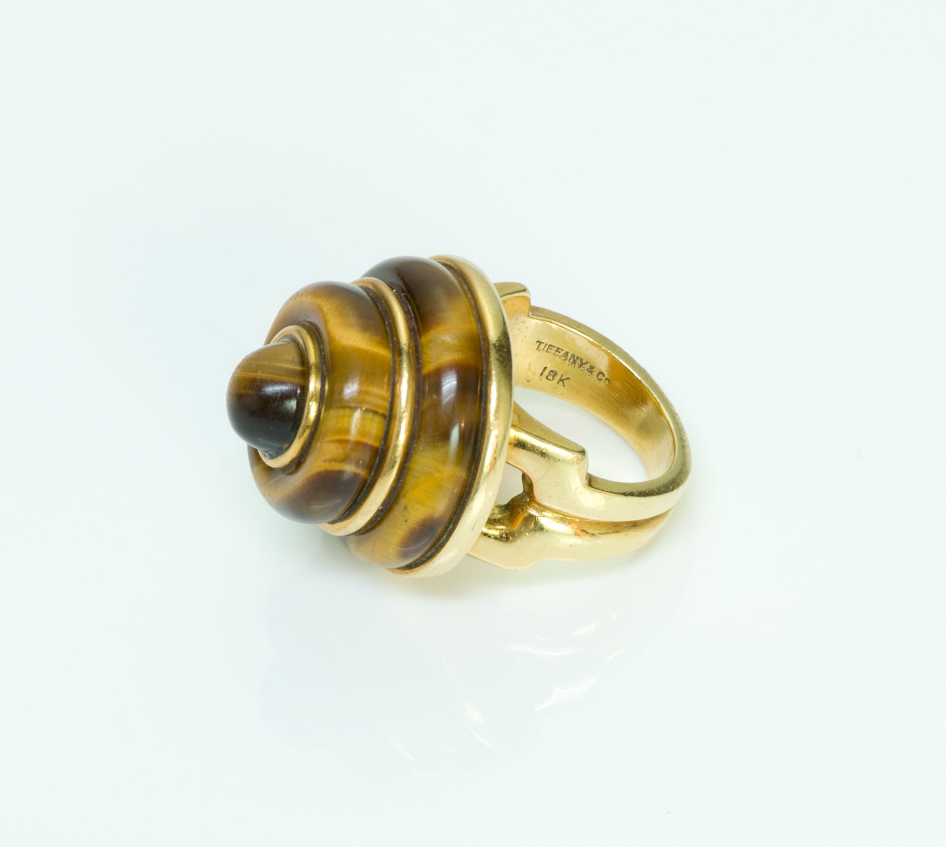 Tiffany & Co. Tiger's Eye Yellow Gold Dome Ring