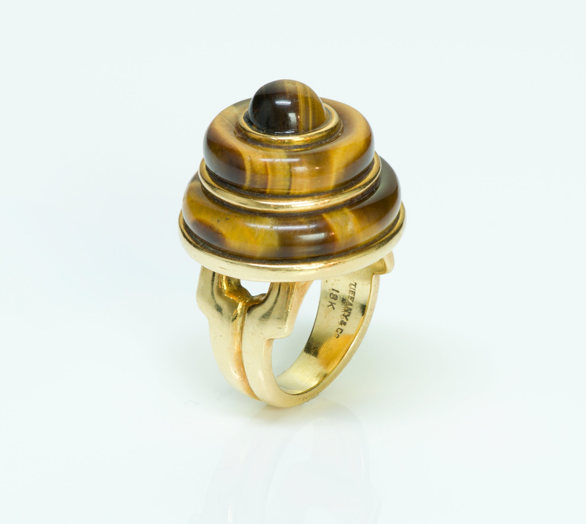 Tiffany & Co. Tiger's Eye Yellow Gold Dome Ring