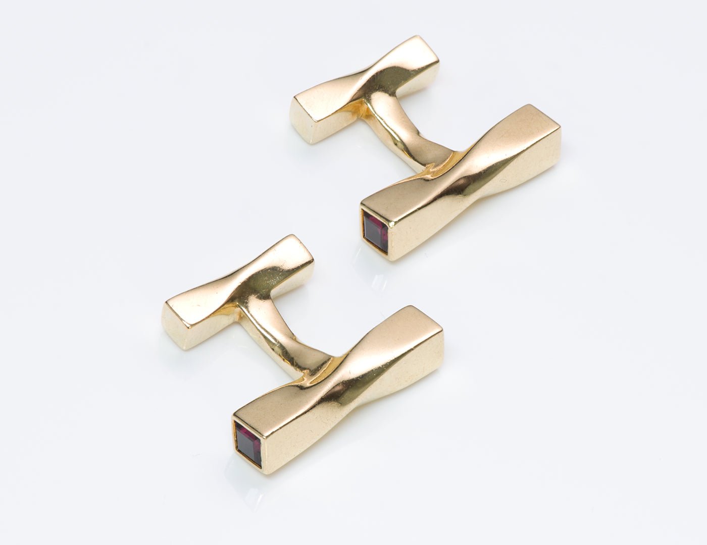 Tiffany & Co. Twist 18K Gold Ruby Cufflinks
