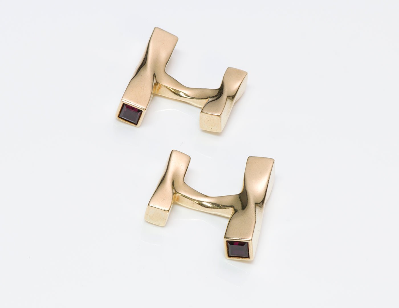 Tiffany & Co. Twist 18K Gold Ruby Cufflinks