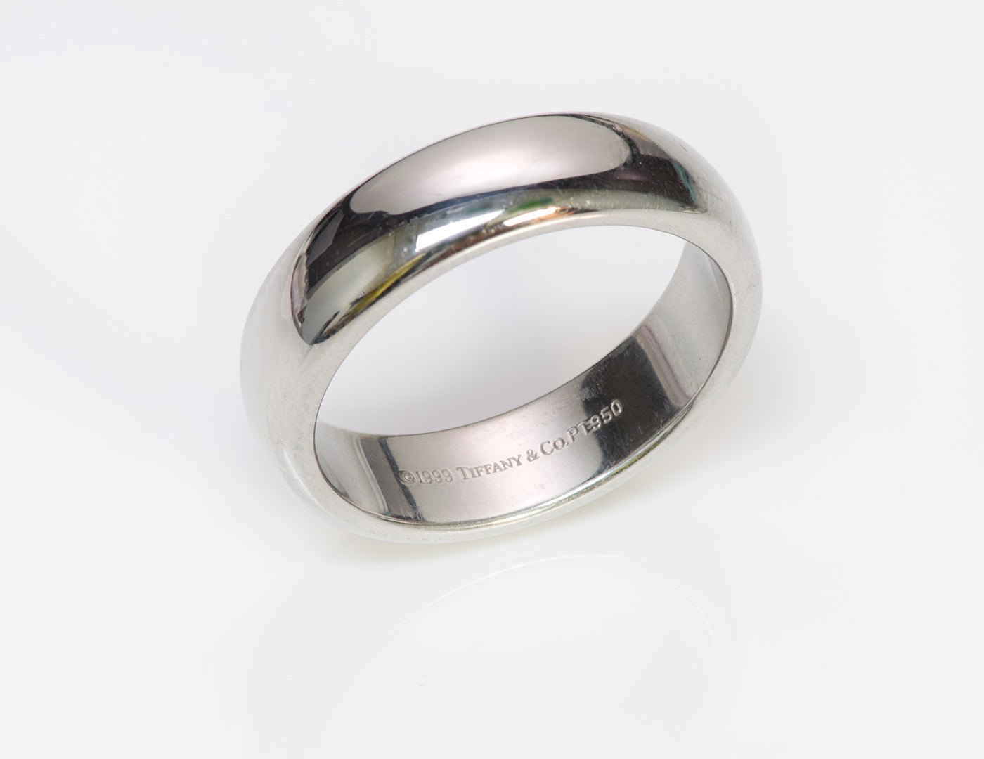 Tiffany & Co. Wide Lucida Men's Platinum Wedding Band Ring