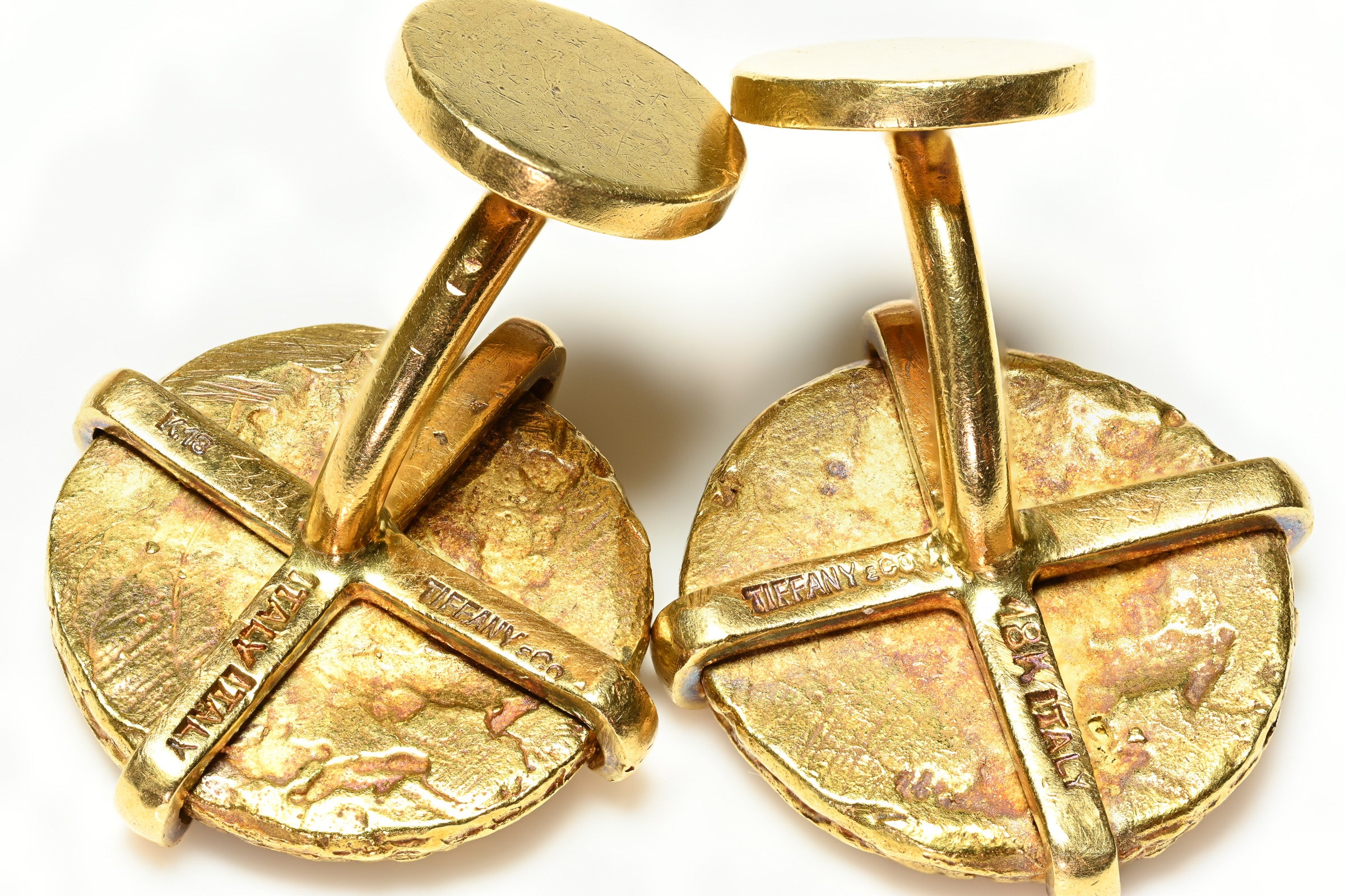 Tiffany & Co. 18K Yellow Gold Ancient Coin Cufflinks