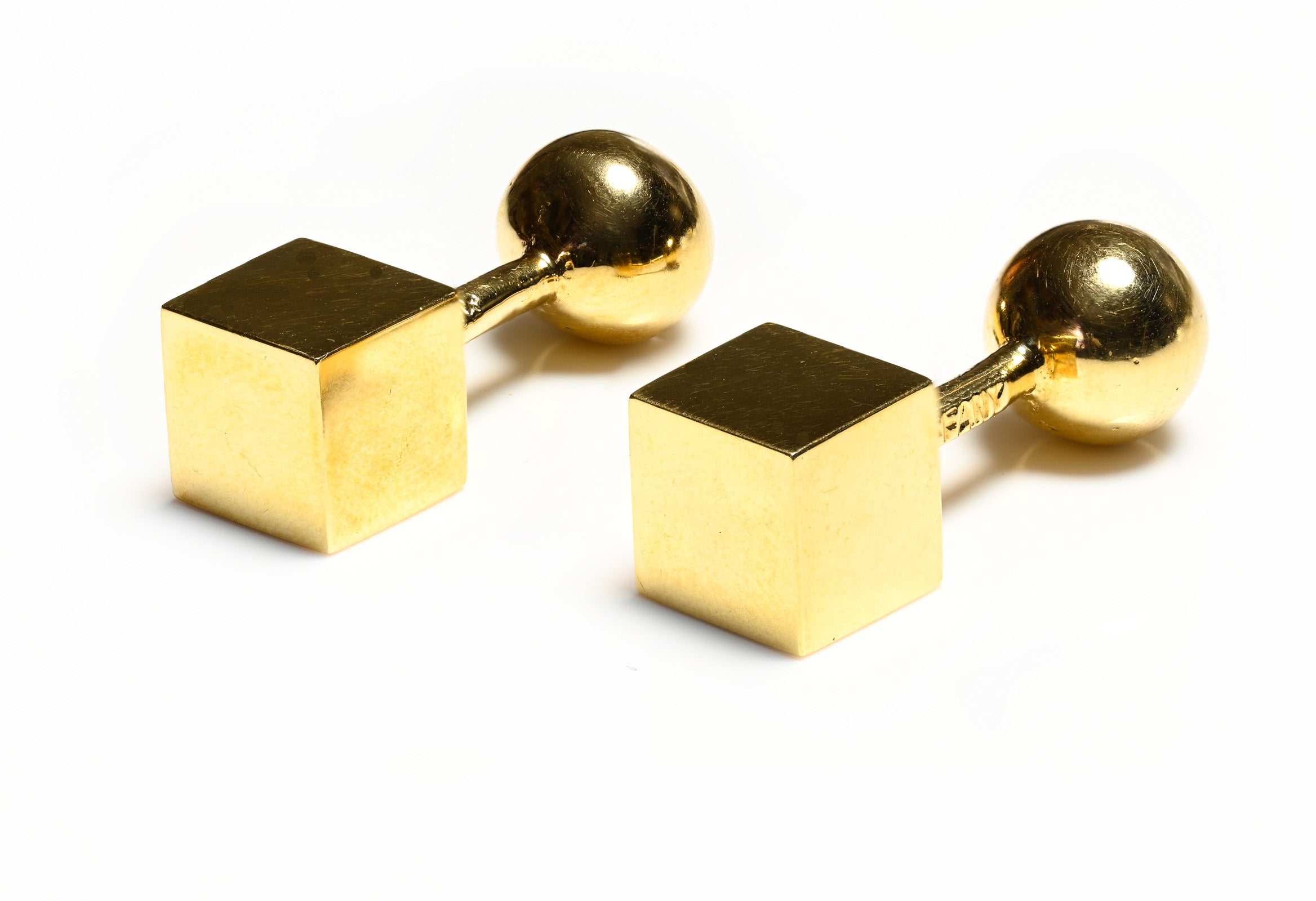 Vintage Tiffany  Co. 18K Gold Geometric Cufflinks