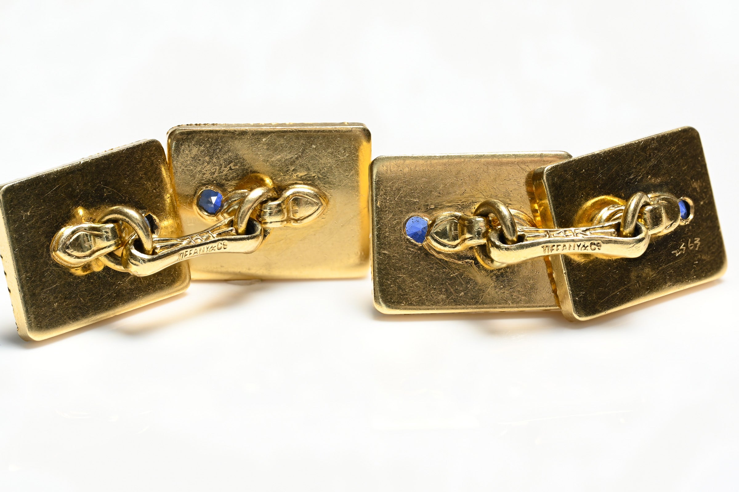 Tiffany & Co. Gold Sapphire Cufflinks