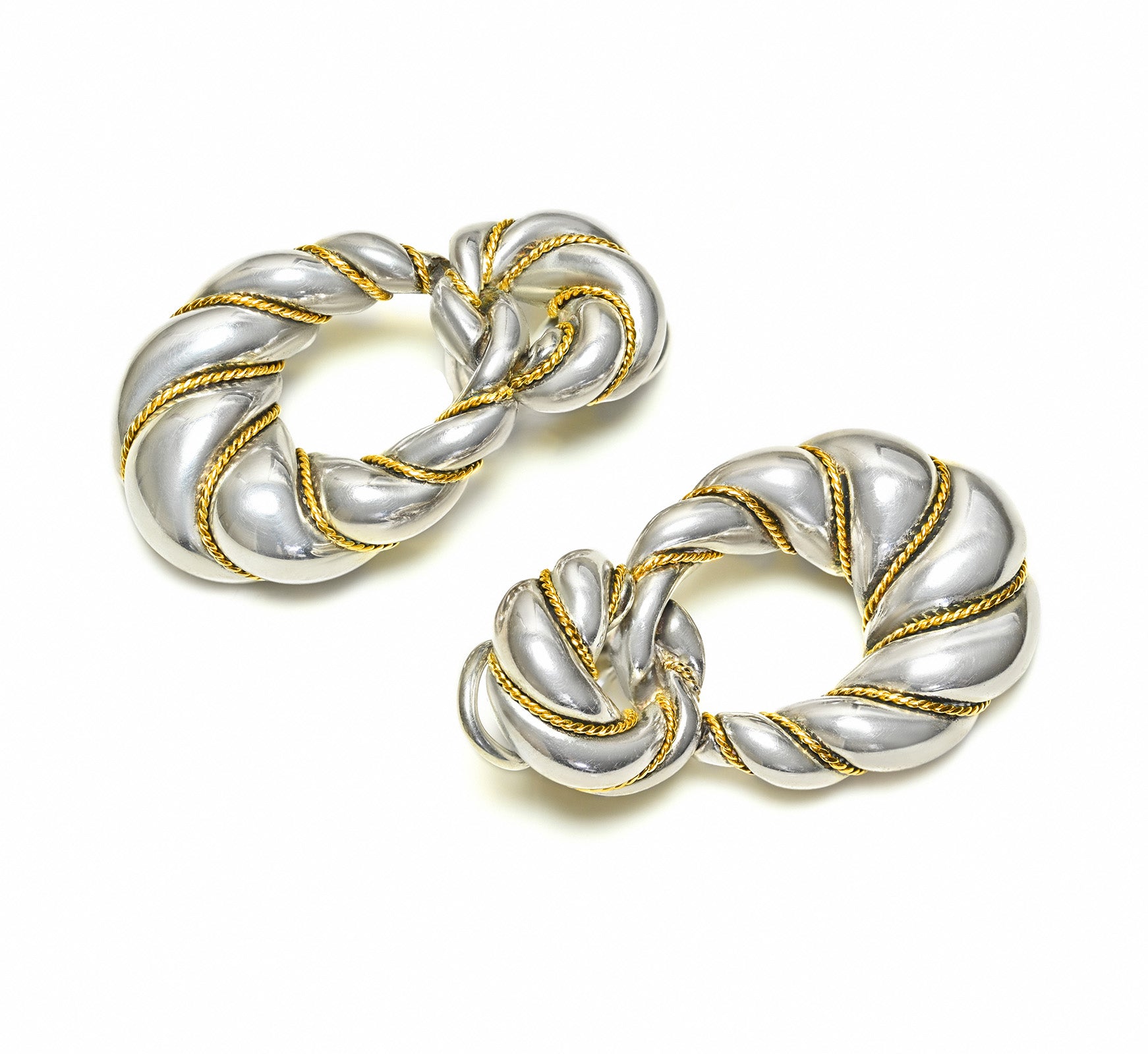 Tiffany & Co. Silver 18K Gold Door Knocker Earrings