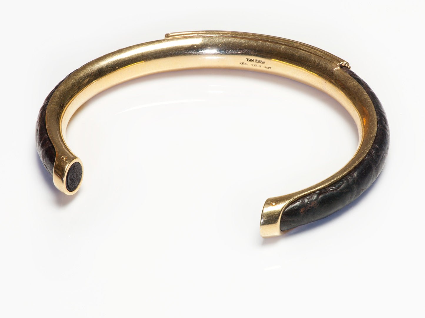 Tom Ford 18K Gold Crocodile Cuff Bracelet