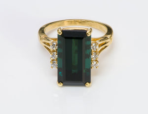 Tourmaline Diamond 18K Yellow Gold Ring