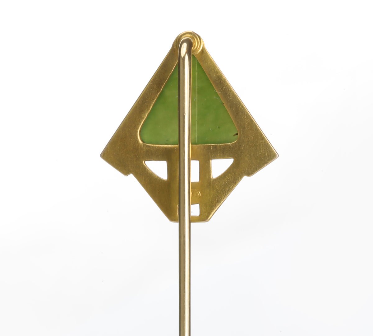 Transitional Bressler & Co. Gold Jade Stick Pin