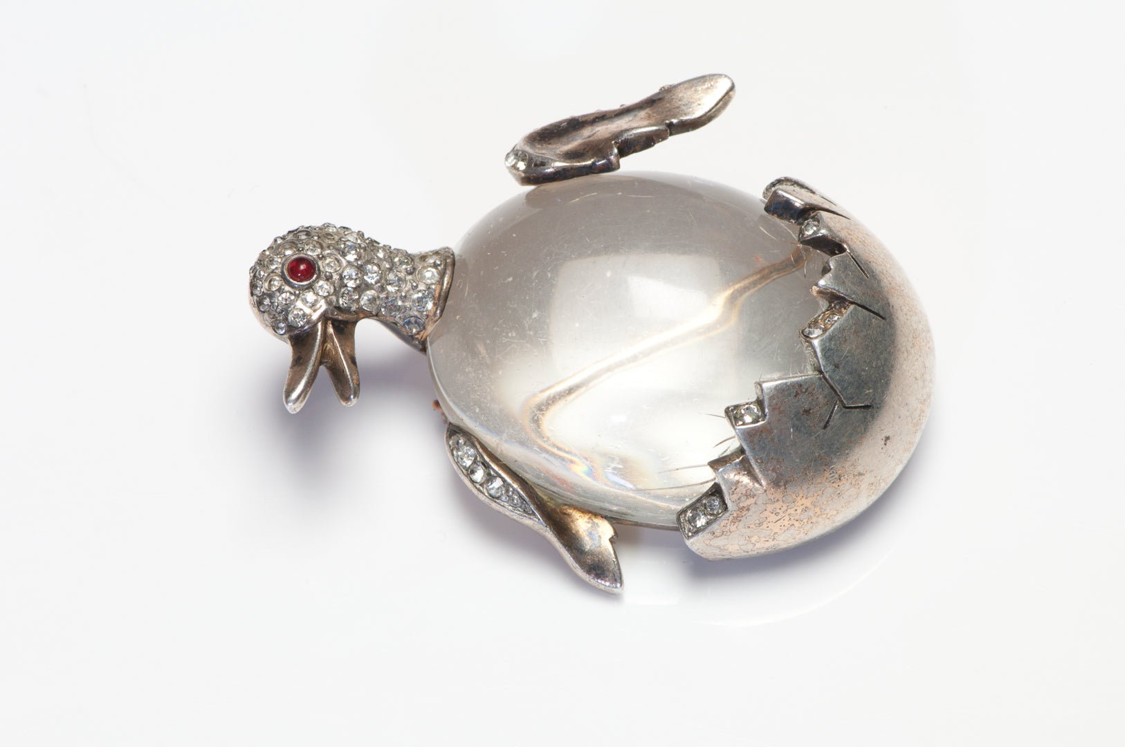 Trifari 1940’s Alfred Philippe Sterling Jelly Belly Hatchling Duckling Brooch