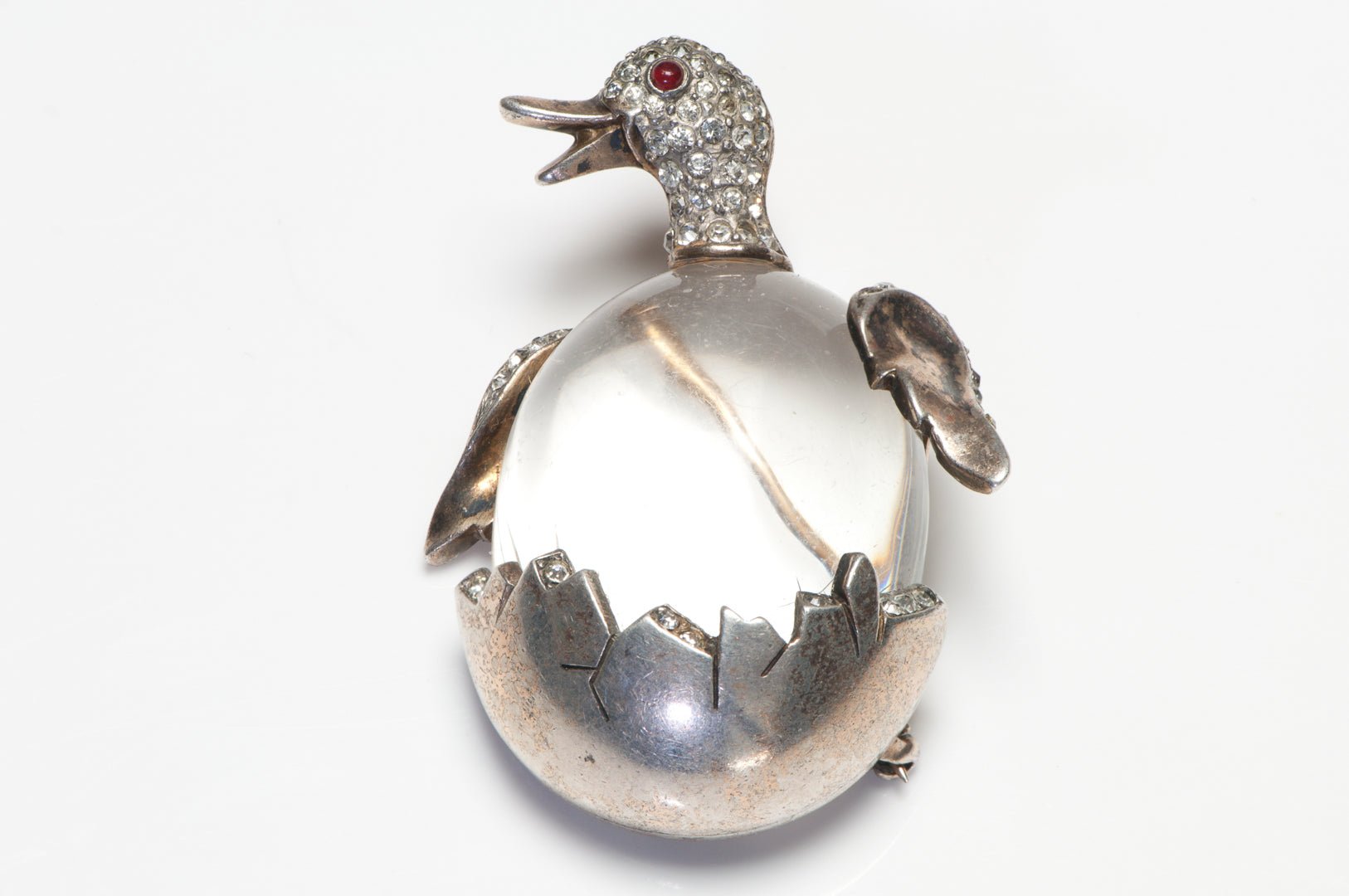 Trifari 1940’s Alfred Philippe Sterling Jelly Belly Hatchling Duckling Brooch