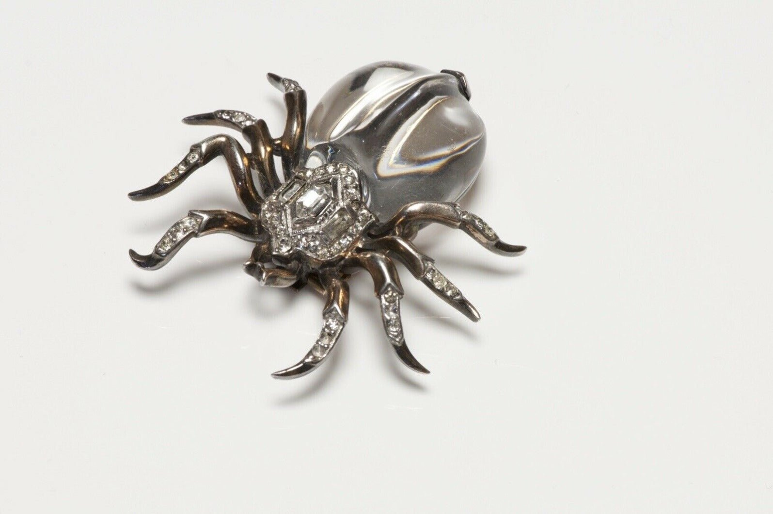 Trifari 1940’s Alfred Philippe Sterling Silver Jelly Belly Spider Brooch