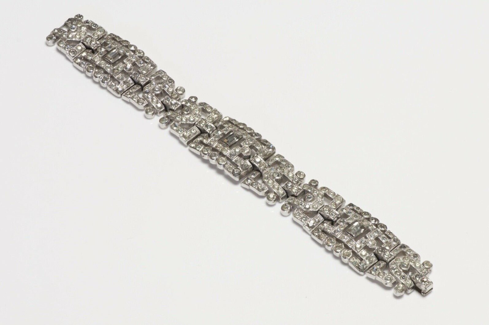 TRIFARI Alfred Philippe Art Deco Style Rhodium Plated Crystal Bracelet