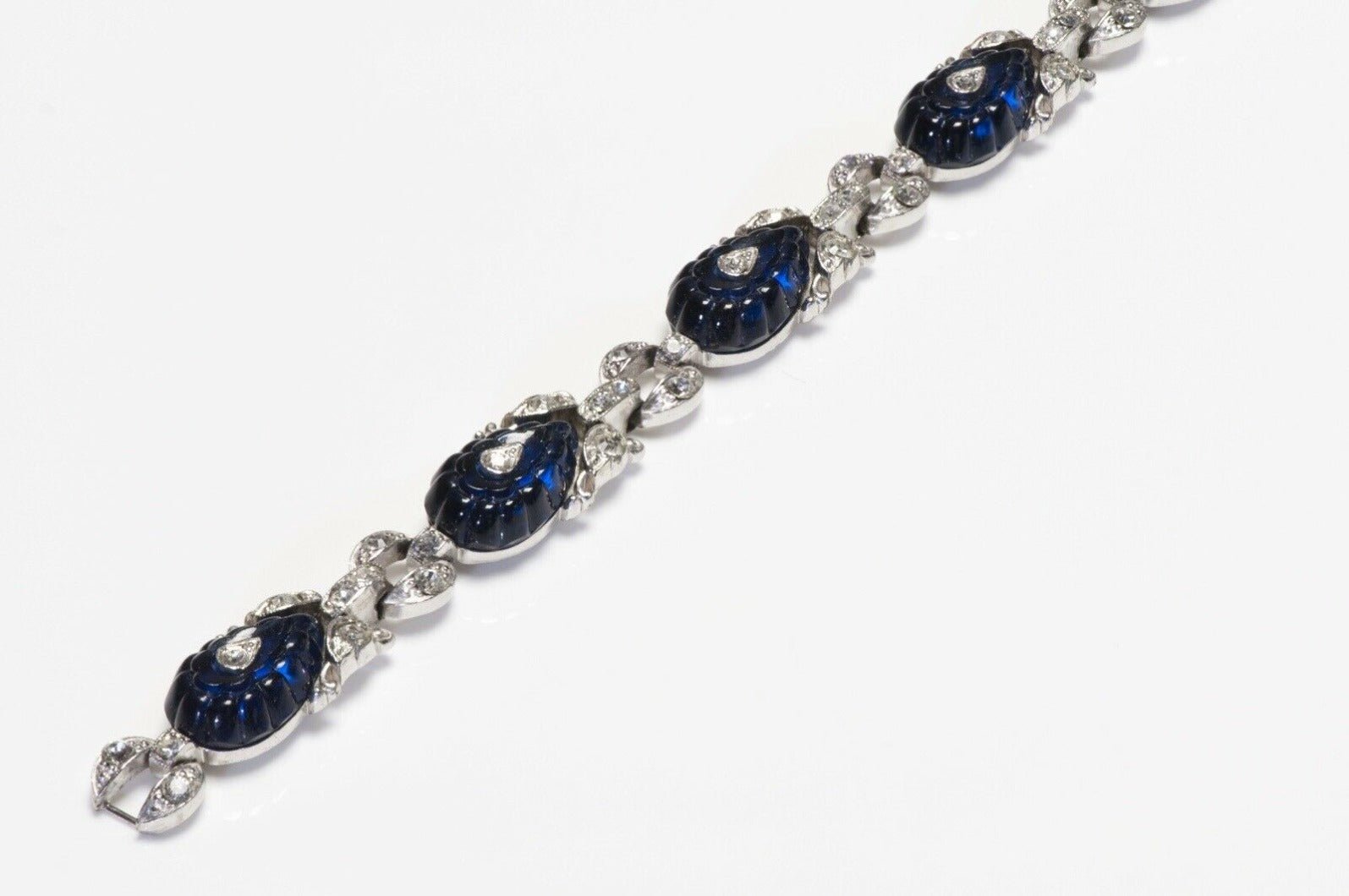 TRIFARI Alfred Philippe Blue Carved Glass Crystal Bracelet