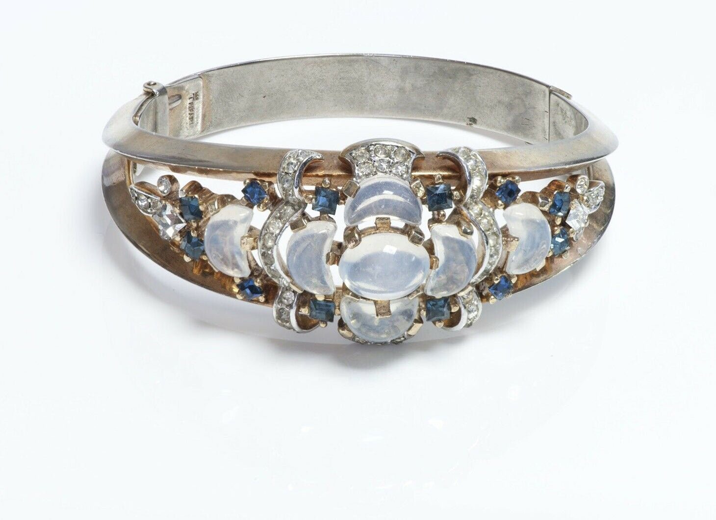 TRIFARI Alfred Philippe Clair De Lune Jelly Belly Blue Crystal Bangle Bracelet