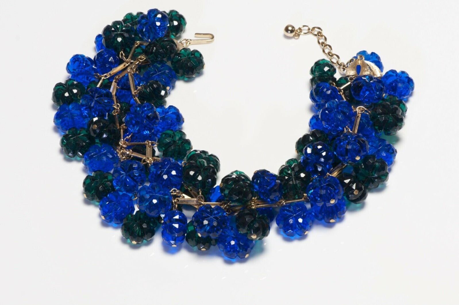 TRIFARI Green Blue Flower Resin Beads Necklace Earrings Set
