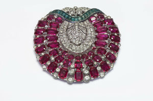 Trifari KTF 1930’s Alfred Philippe Crystal Dress Clip Brooch